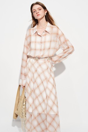 Plaid shirt dress_2color