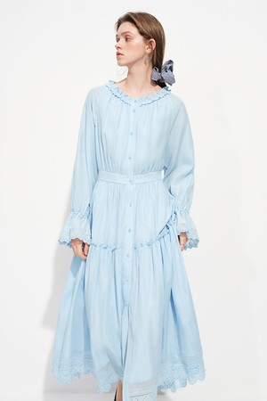 Romantic ruffle button dress_2color