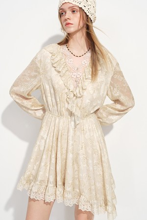 Jacquard frill dress