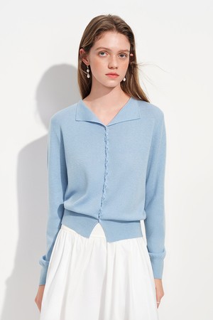 Soft petite v-neck cardigan_2color