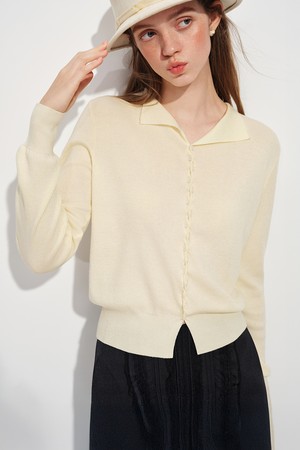 Soft petite v-neck cardigan_2color