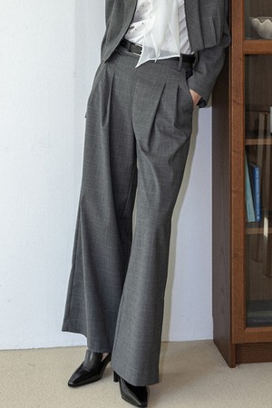 Layered wrap pants_GRAY