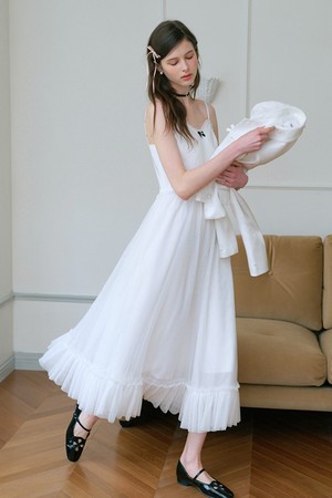 White lace camisole dress