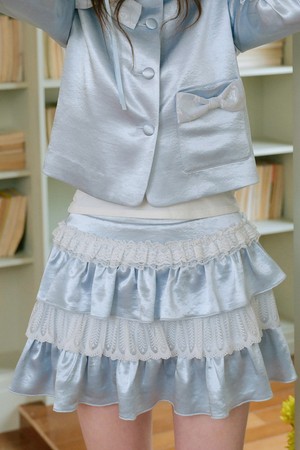 Pastel blue layered skirt
