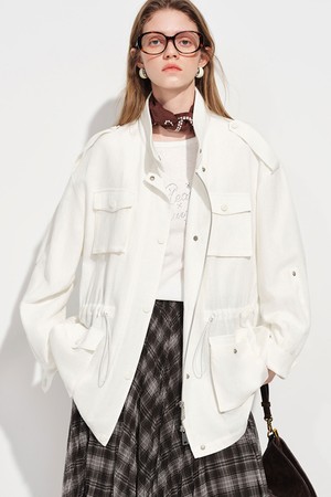 Pocket stand collar jacket