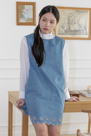Denim jumper dress_BLUE