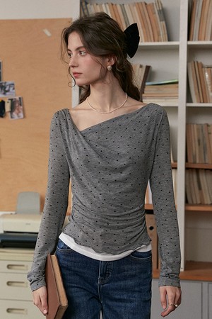 Swing knit slim long top_2color