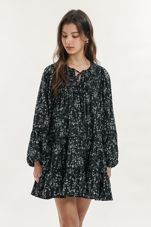 Floral tiered mini dress_2color