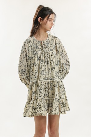 Floral tiered mini dress_2color