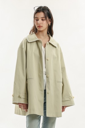 Contrast stitch jacket_2color