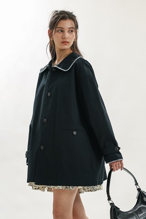 Contrast stitch jacket_2color