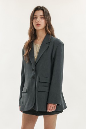 Classic tailored blazer jacket_2color