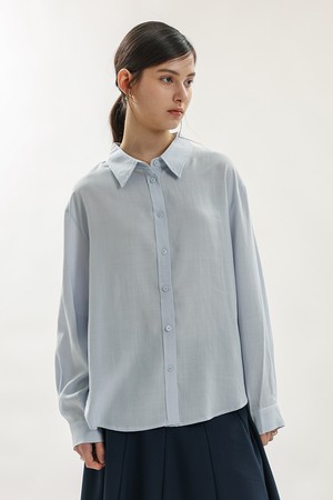 Basic loose fit button shirt_2color