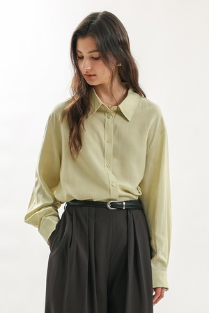 Basic loose fit button shirt_2color