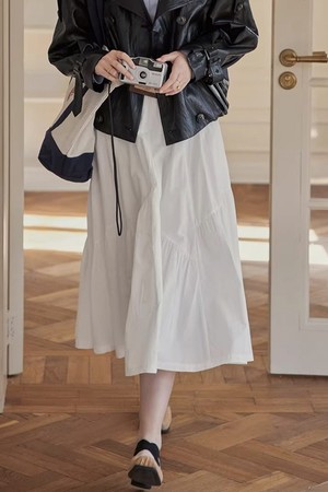 Shirring half banding skirt