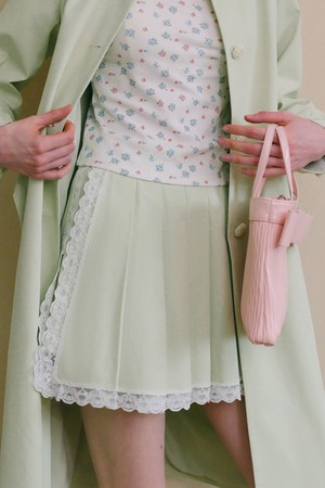 Pastoral lace pleated skirt