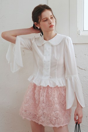 Doll ruffle button blouse
