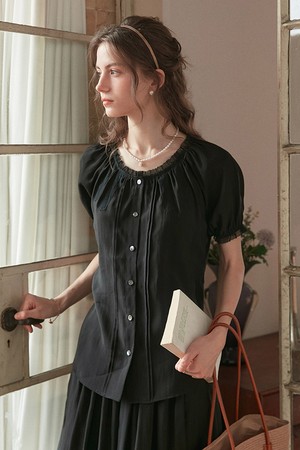 Tencel black blouse