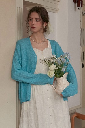 Texture cotton cardigan_2color