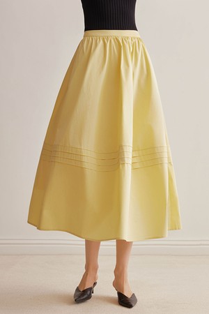 Pleated a-line skirt_2color