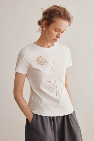 Tulip lace embroidered top