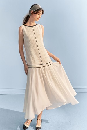 YY_One-line black white dress