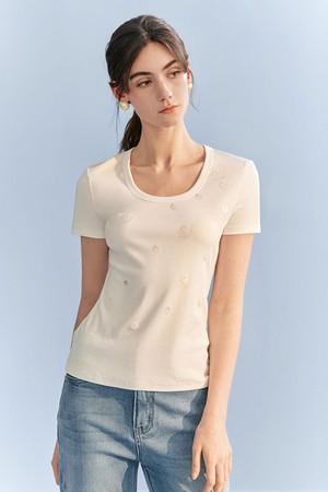 YY_U-neck shoulder top