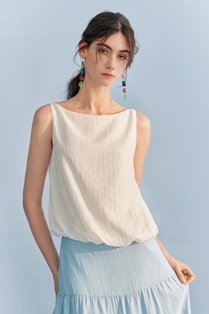 YY_Texture sleeveless top vest