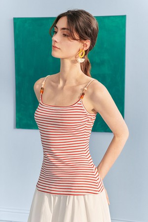 YY_Striped backless camisole_2color