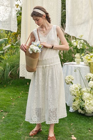 Lace jacquard slip dress