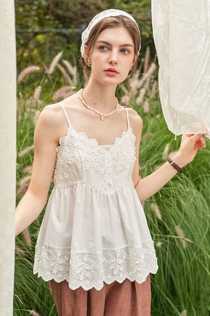 Cover-up lace vest camisole
