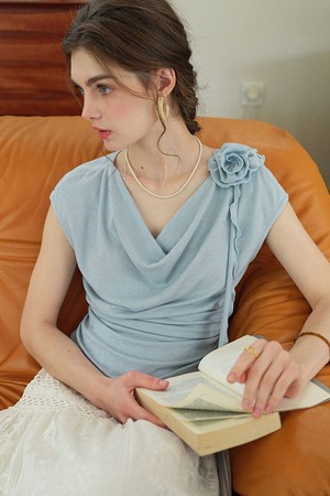 Flower collar top_2color