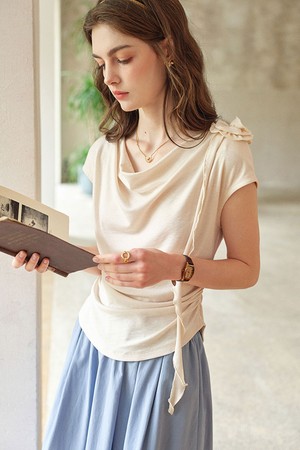 Flower collar top_2color