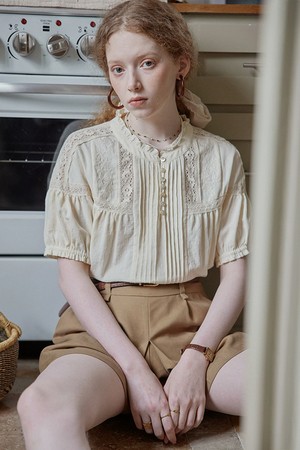 Vintage lace trim blouse