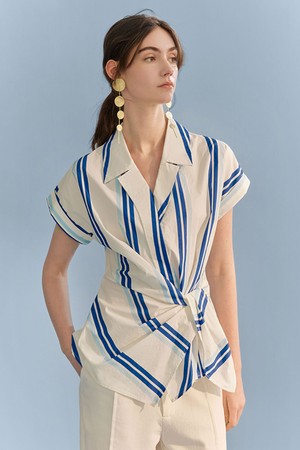 Blue and white striped shirt