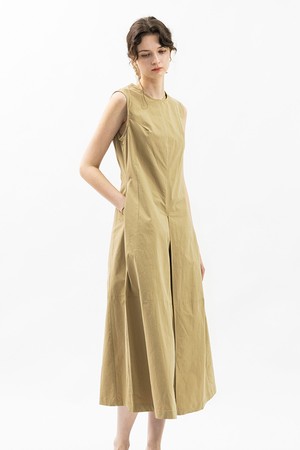 Clean silhouette dress_BEIGE