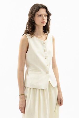 Minimal button vest_2color