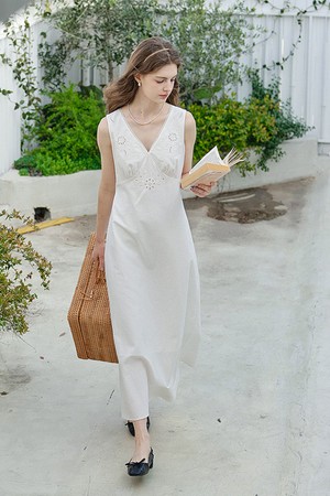 Feminine white camisole dress