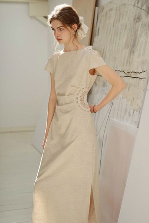 Applique waist dress