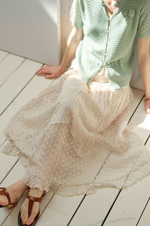 Thin tulle lace skirt