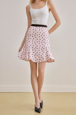 French elegant polka dot short skirt