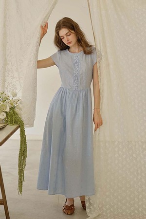 Lace a-line long dress