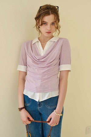 Fake two-piece collar shirt top