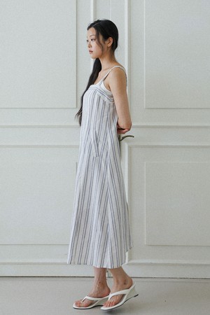 Stripe cami dress_WHITE