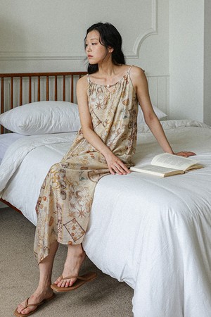 Ethnic patchwork maxi dress_BEIGE