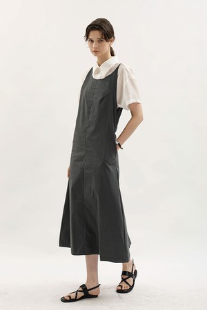 Minimal sleeveless flare dress_2color