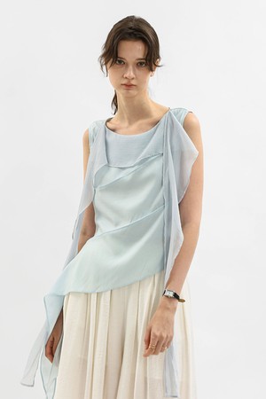 Soft drape sleeveless top_BLUE