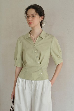 Waist-cuff shirt_2color
