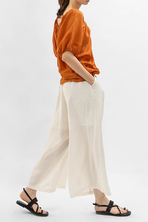 Crinkle wide leg pants_IVORY