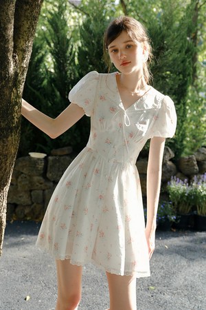 Pure floral mini dress